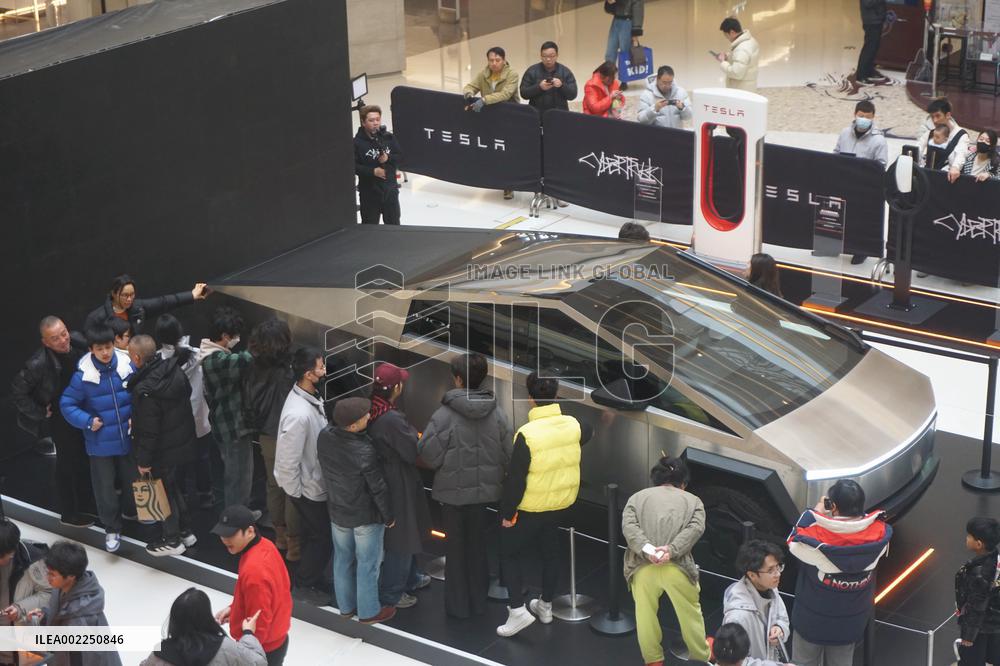Tesla Electric Cybertruck Displayed in Hangzhou