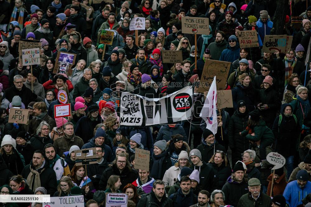One Hundred Thousand Rally Against Far-Right - Hamburg