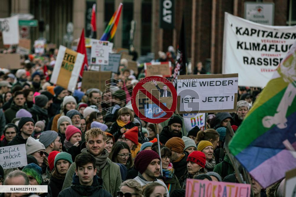 One Hundred Thousand Rally Against Far-Right - Hamburg