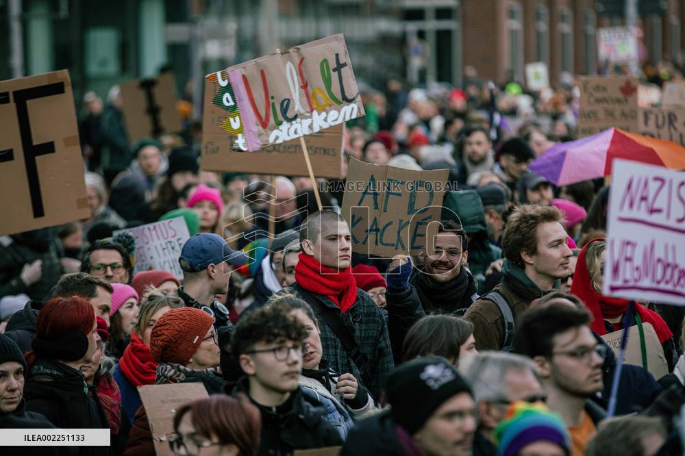 One Hundred Thousand Rally Against Far-Right - Hamburg