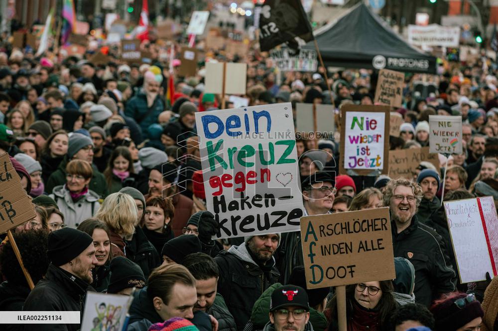 One Hundred Thousand Rally Against Far-Right - Hamburg