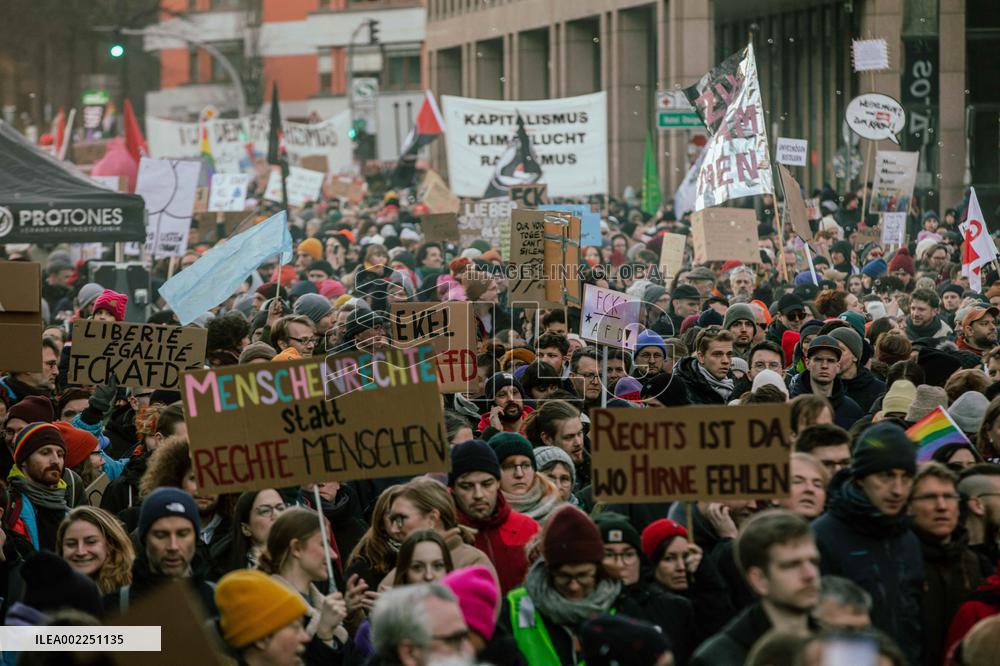 One Hundred Thousand Rally Against Far-Right - Hamburg