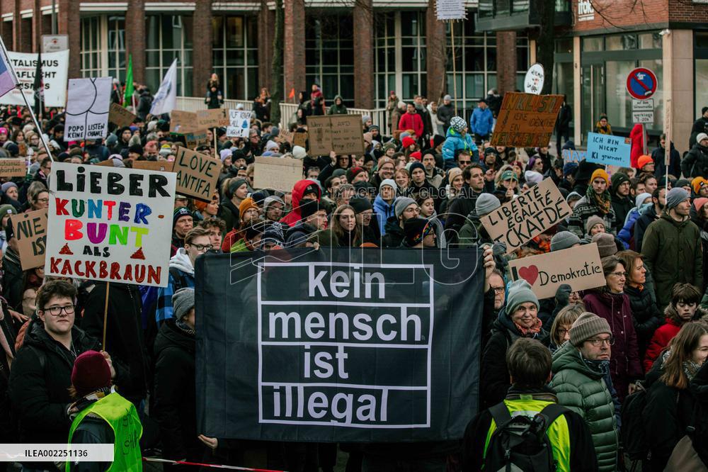 One Hundred Thousand Rally Against Far-Right - Hamburg