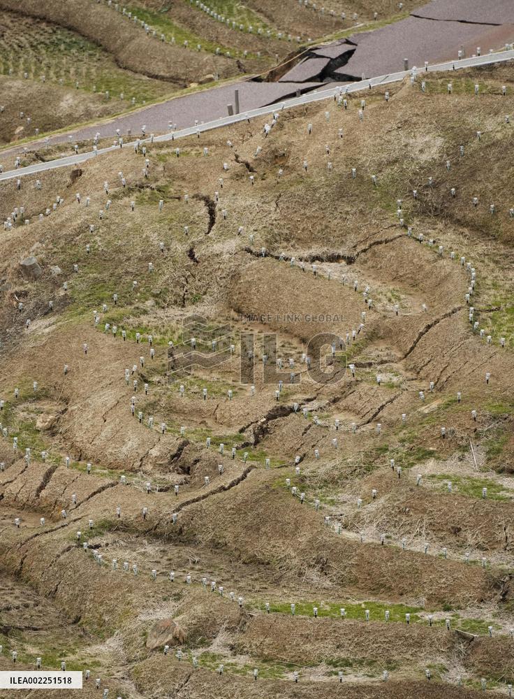 Aftermath of strong earthquake in central Japan