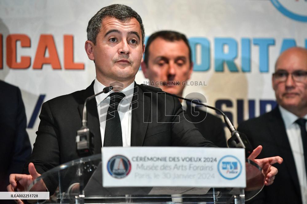 Gerald Darmanin At New Year's Wishes Ceremony  - Paris
