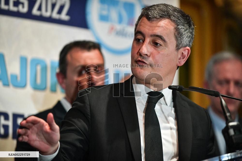 Gerald Darmanin At New Year's Wishes Ceremony  - Paris