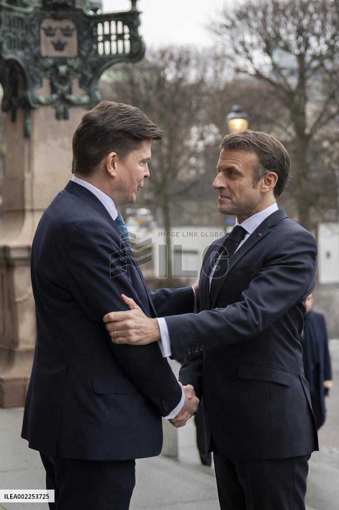 Macron Holds Talks At The Parliament - Stockholm