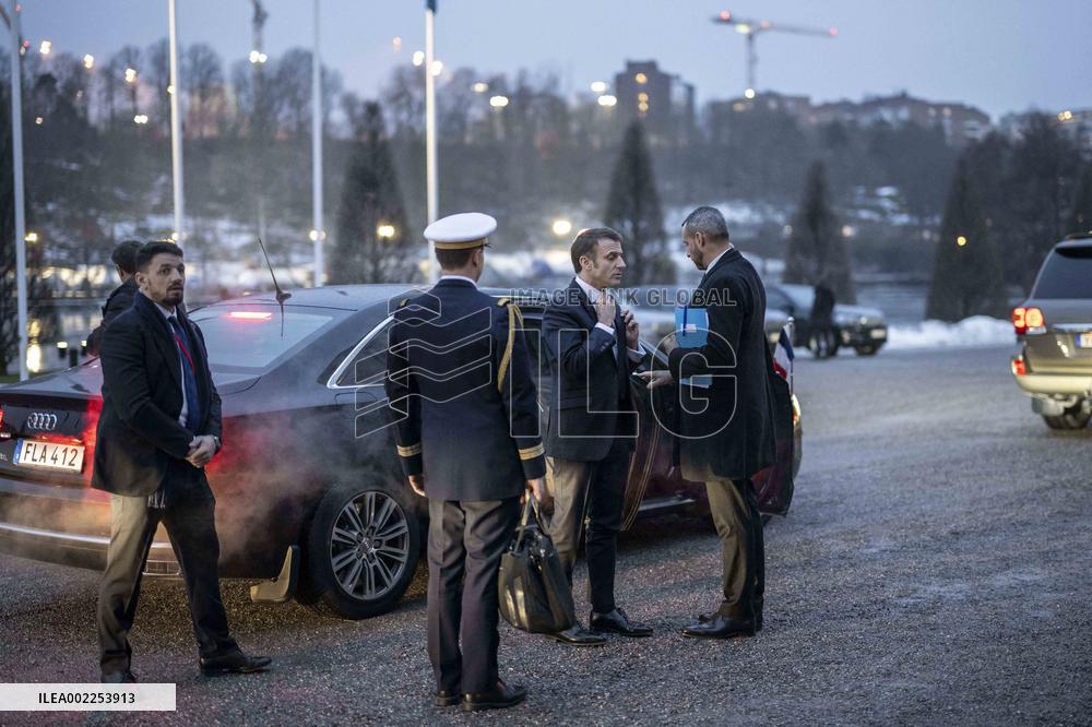 Macron And King XVI Carl Gustav Hold A Press Conference - Stockholm