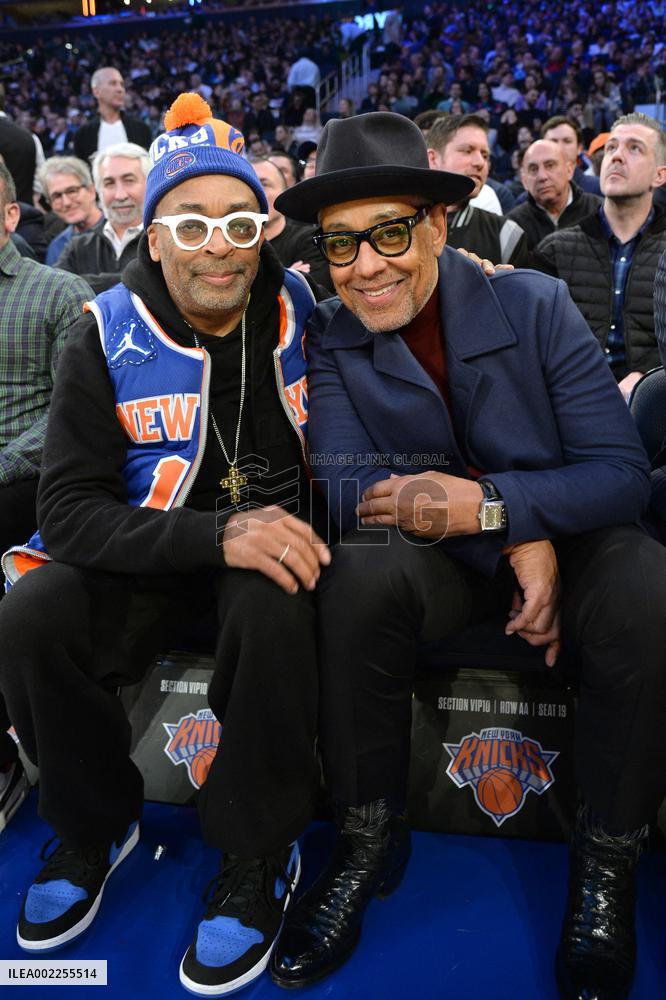 Celebs At Utah Jazz Vs New York Knicks - NYC