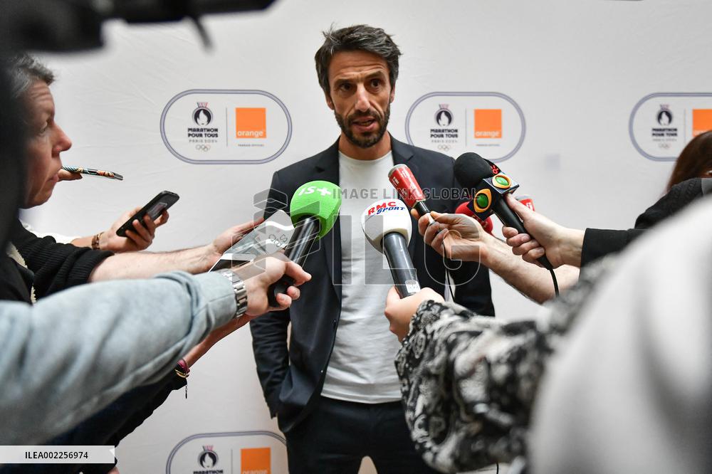 Press Conference For The Marathon Pour Tous - Issy les Moulineaux