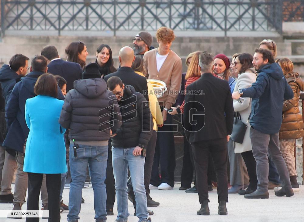 Tennis Player Jannik Sinner Visits Colosseum - Rome