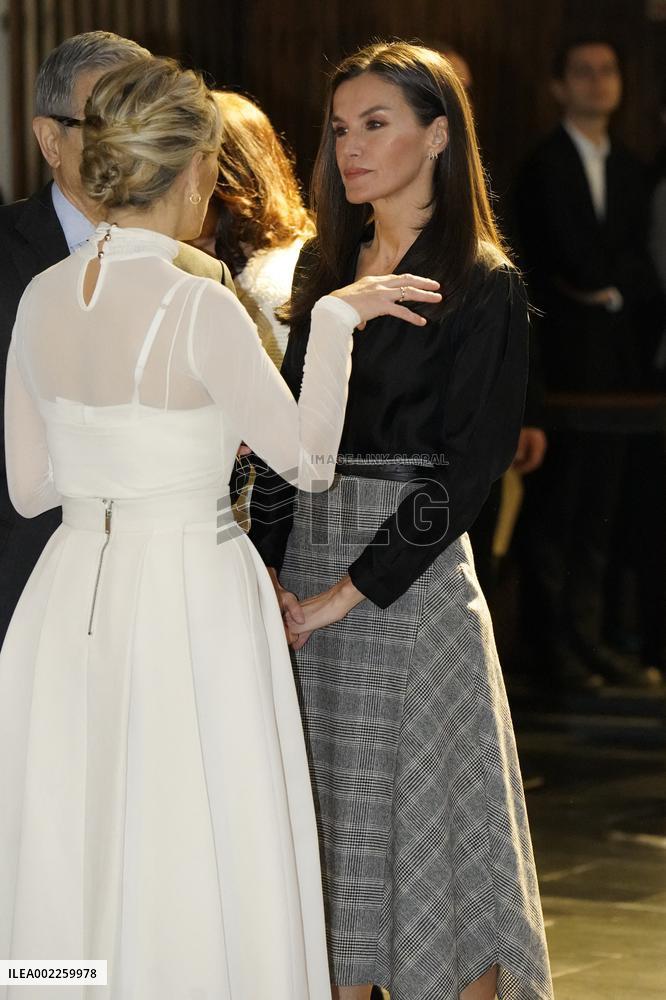 Queen Letizia At All Against Cancer Presentation - Madrid