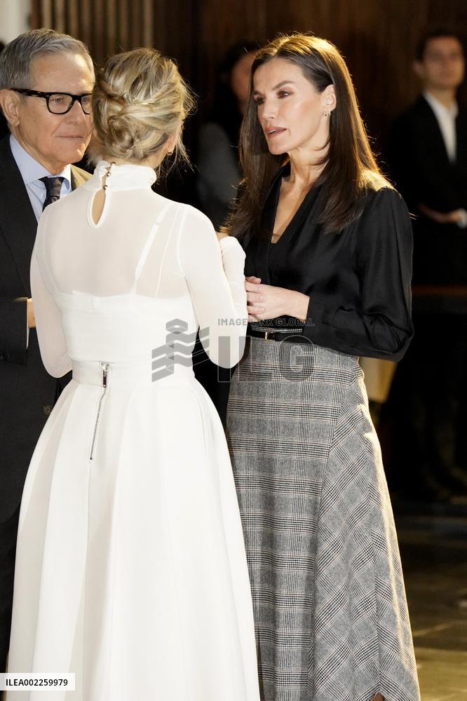 Queen Letizia At All Against Cancer Presentation - Madrid