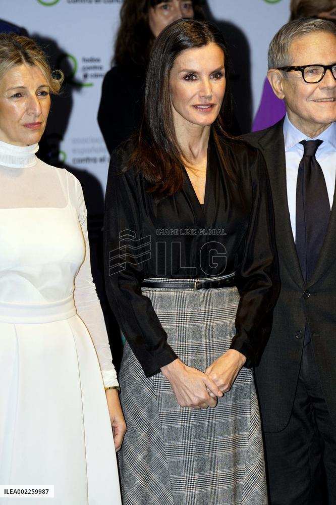 Queen Letizia At All Against Cancer Presentation - Madrid