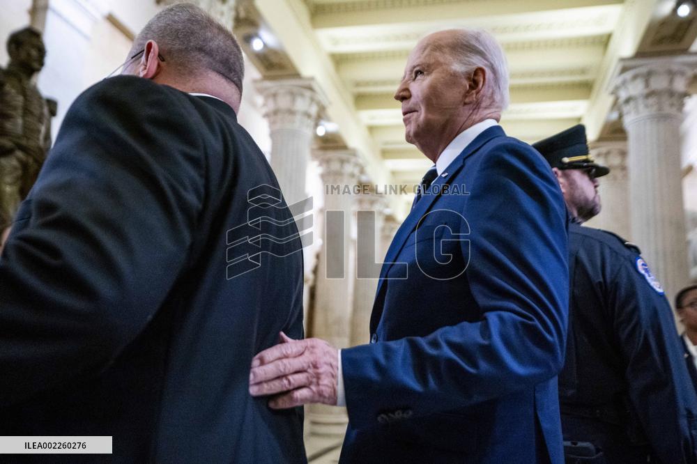 US President Joe Biden delivers remarks at the National Prayer Breakfast