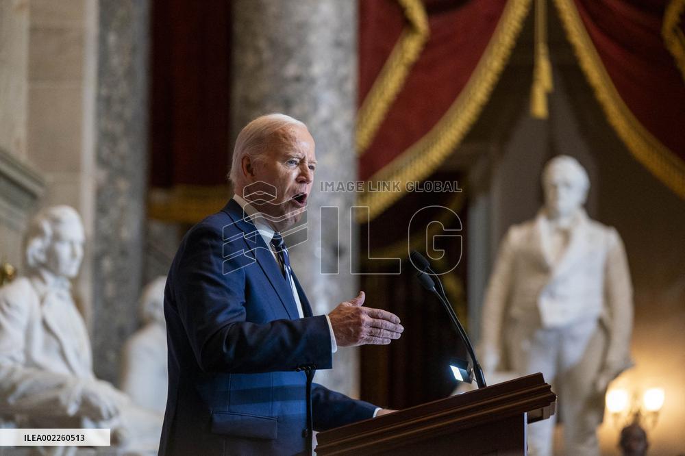 US President Joe Biden delivers remarks at the National Prayer Breakfast