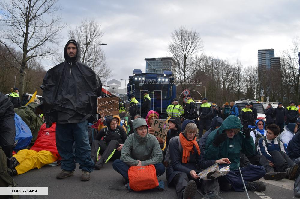 Climate Activists Block The Final Section Of The A12 - The Hague