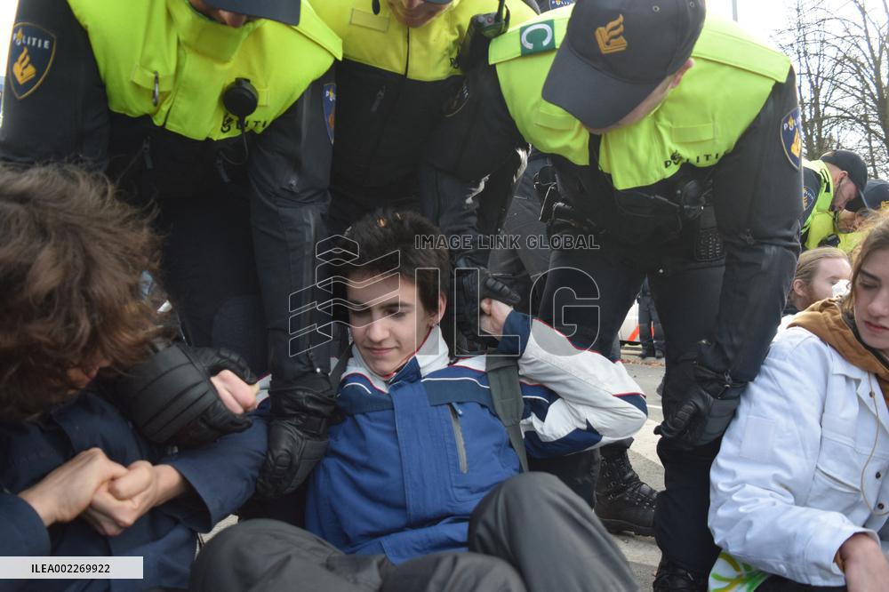 Climate Activists Block The Final Section Of The A12 - The Hague