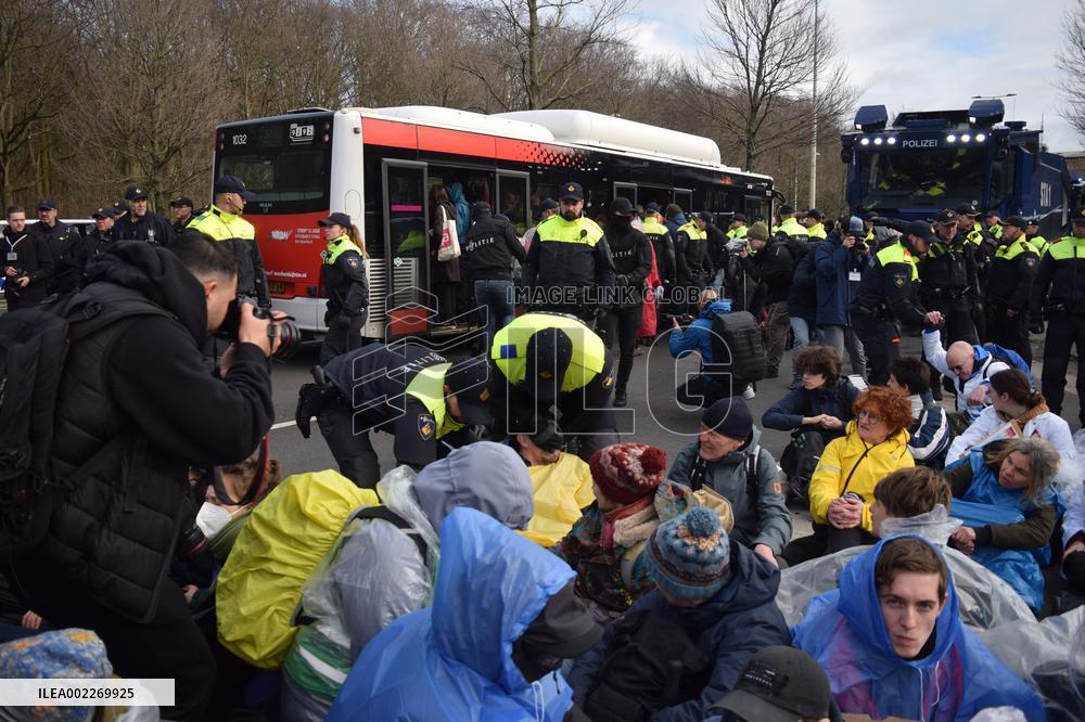 Climate Activists Block The Final Section Of The A12 - The Hague