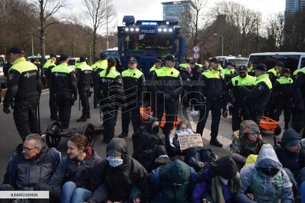 Climate Activists Block The Final Section Of The A12 - The Hague