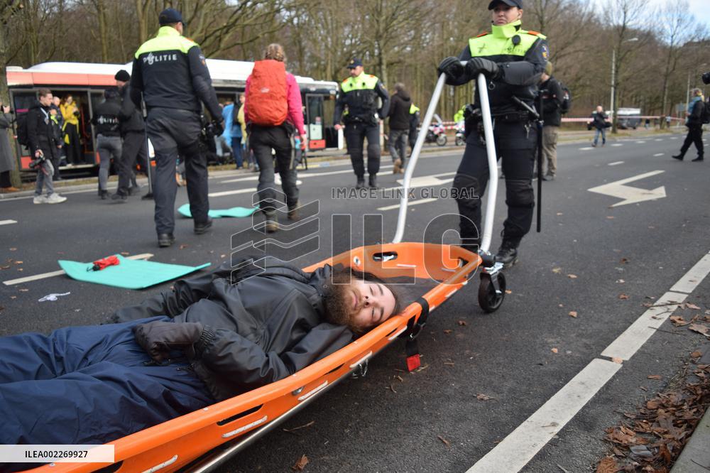 Climate Activists Block The Final Section Of The A12 - The Hague