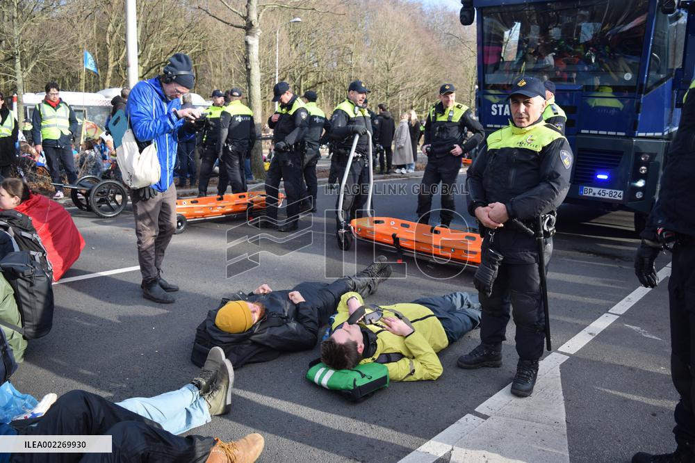 Climate Activists Block The Final Section Of The A12 - The Hague