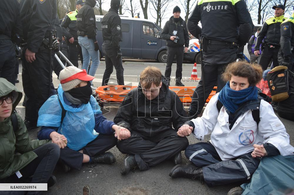 Climate Activists Block The Final Section Of The A12 - The Hague