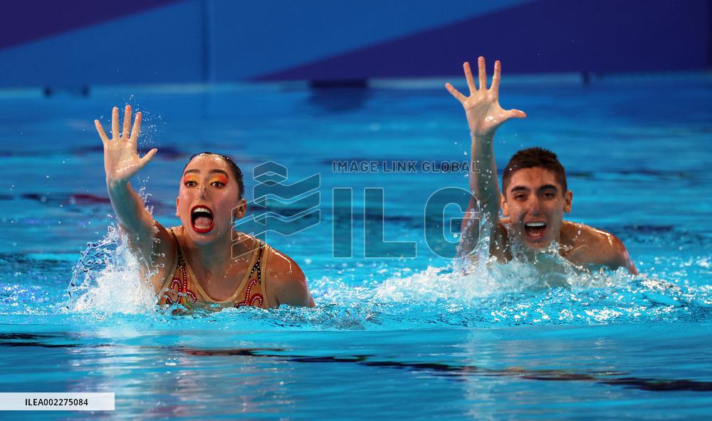 (SP)QATAR-DOHA-ARTISTIC SWIMMING-WORLD AQUATICS CHAMPIONSHIPS-MIXED DUET TECHNICAL