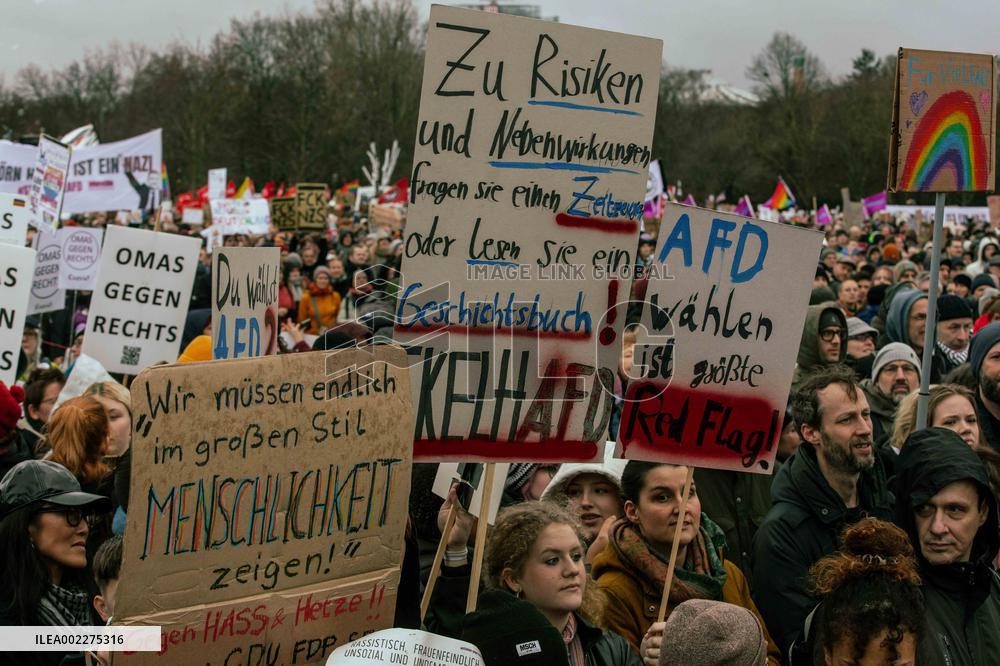 Tens Of Thousands Protest Far Right - Berlin