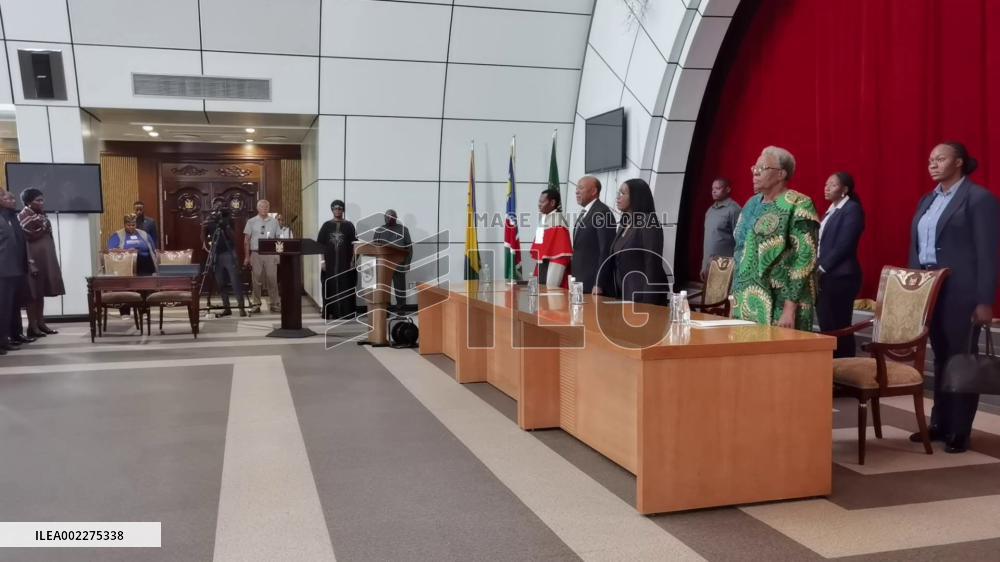Nangolo Mbumba sworn in as Namibia's 4th president following passing of Hage Geingob