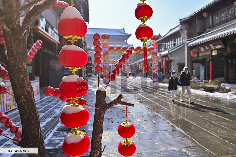 Ancient Qingzhou City Decorated to welcome Chinese Lunar New Year