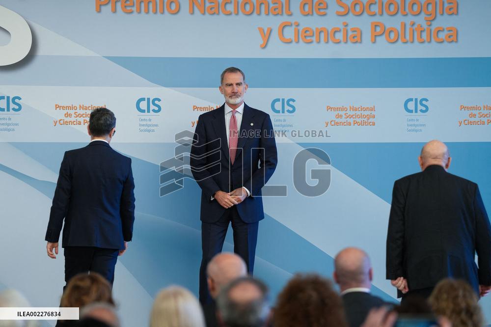 King Felipe Presents National Sociology And Political Science Award - Madrid