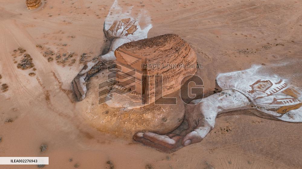 Giant Artwork Around Monument in Saudi Arabia - Al Ula