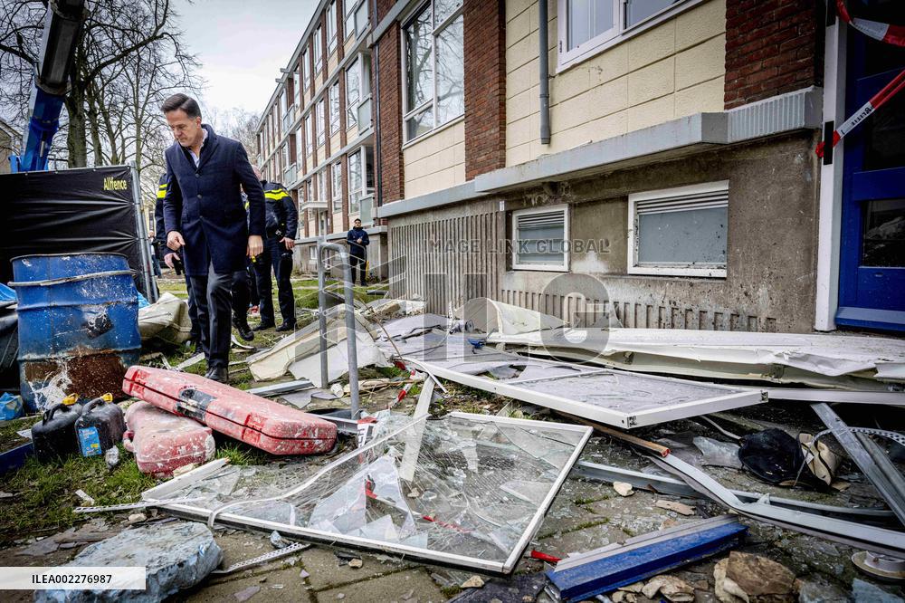 PM Rutte Visits The Disaster Site Of The Explosion - Rotterdam