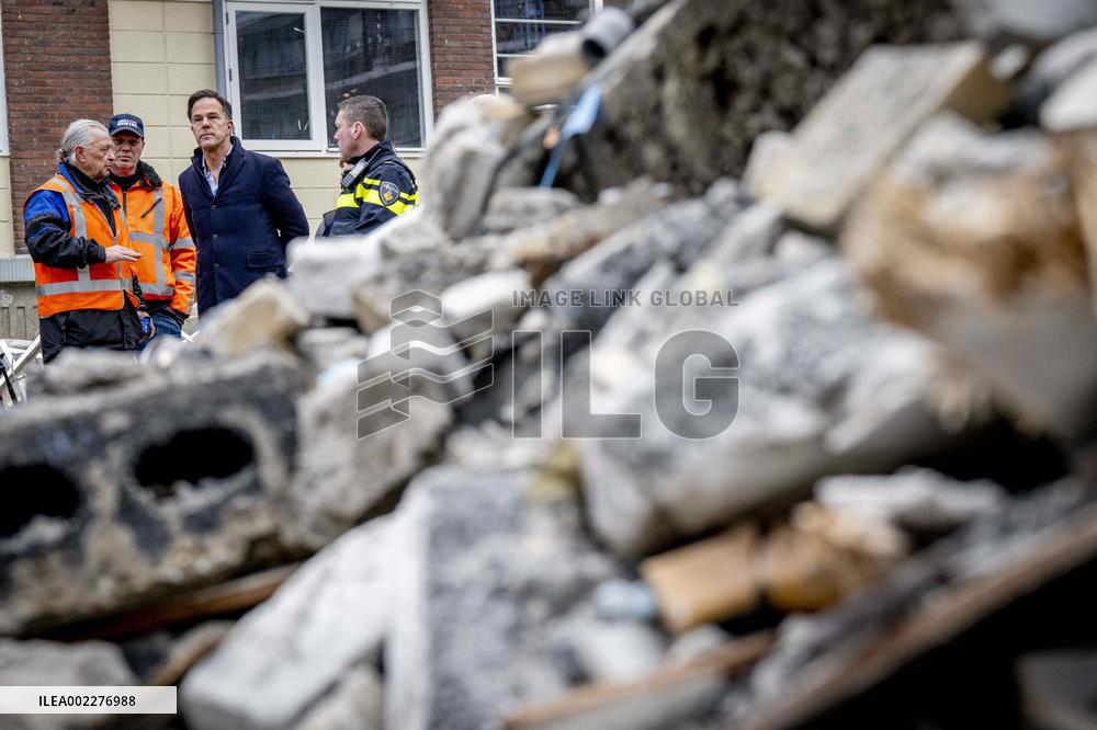 PM Rutte Visits The Disaster Site Of The Explosion - Rotterdam