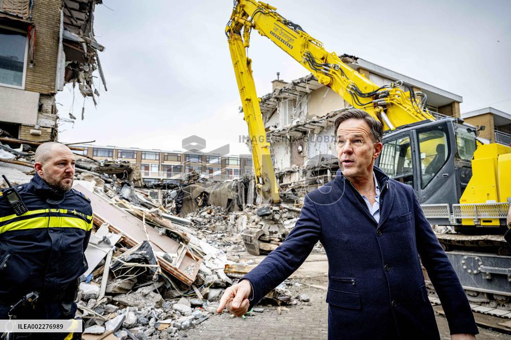 PM Rutte Visits The Disaster Site Of The Explosion - Rotterdam