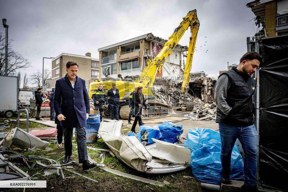 PM Rutte Visits The Disaster Site Of The Explosion - Rotterdam