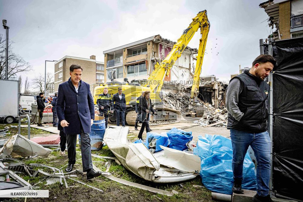 PM Rutte Visits The Disaster Site Of The Explosion - Rotterdam