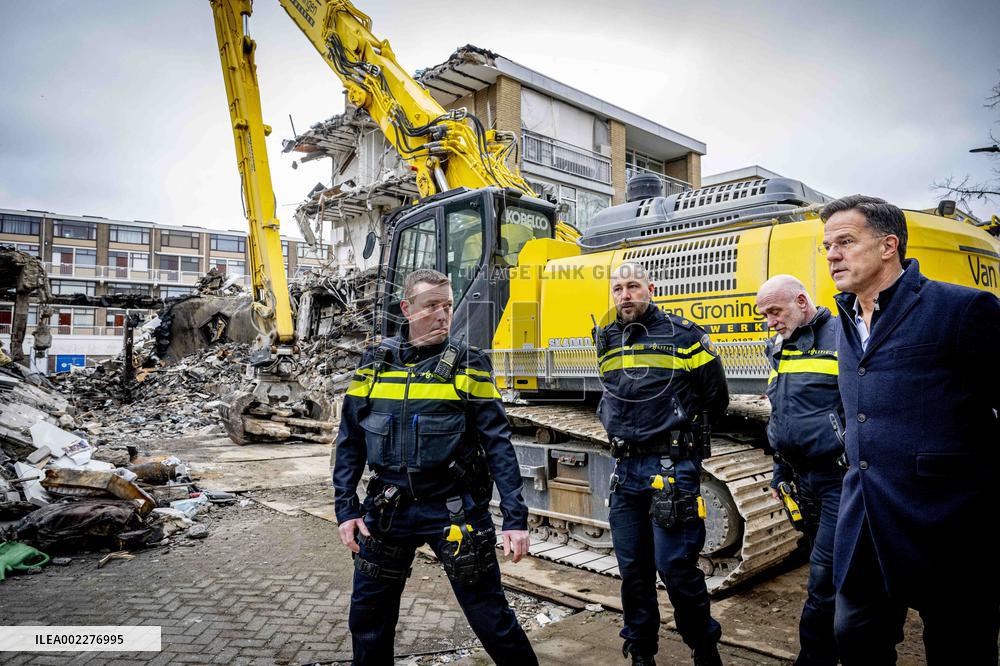 PM Rutte Visits The Disaster Site Of The Explosion - Rotterdam