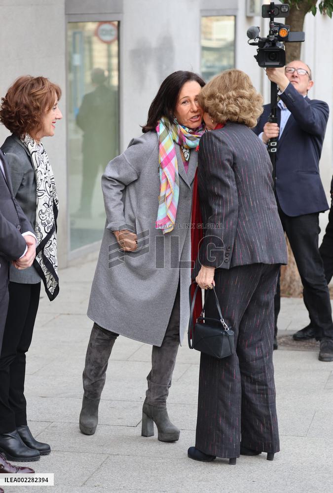 Queen Sofia Attends A Meeting - Madrid
