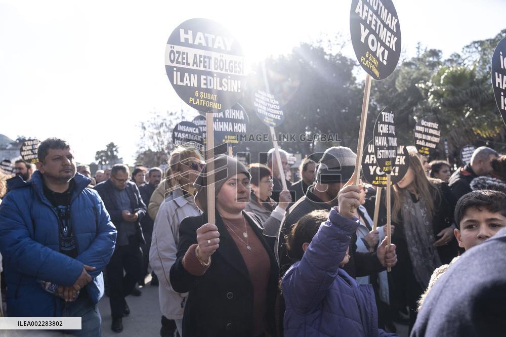 Commemoration March On The First Anniversary of Deadly Quakes - Antakya