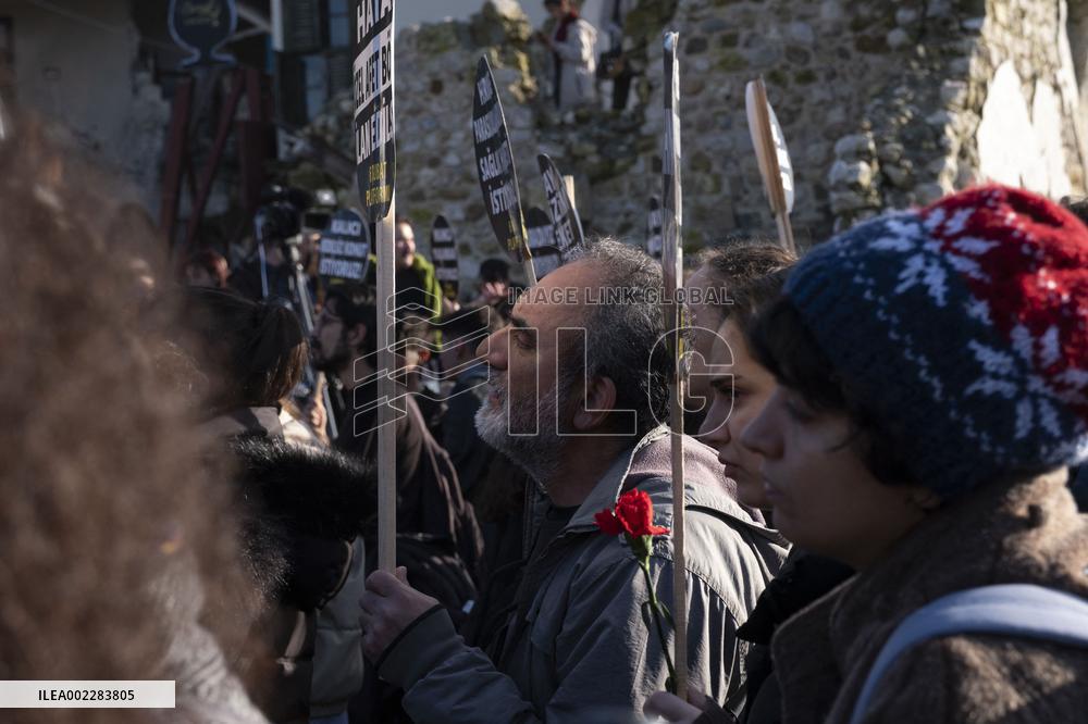 Commemoration March On The First Anniversary of Deadly Quakes - Antakya