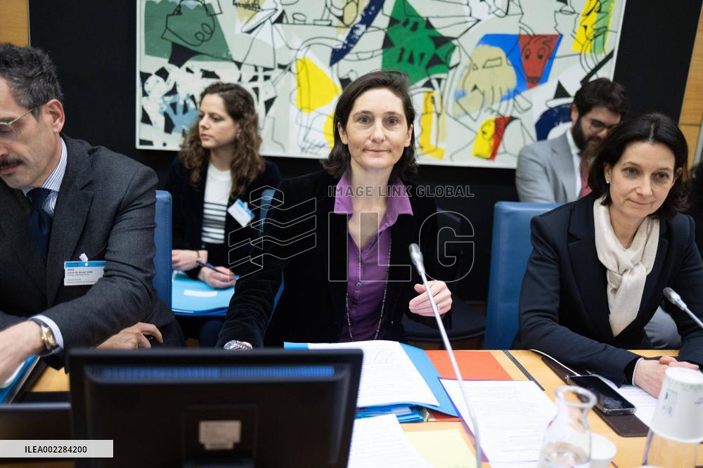 Amelie Oudea-Castera Hearing at the National Assembly - Paris