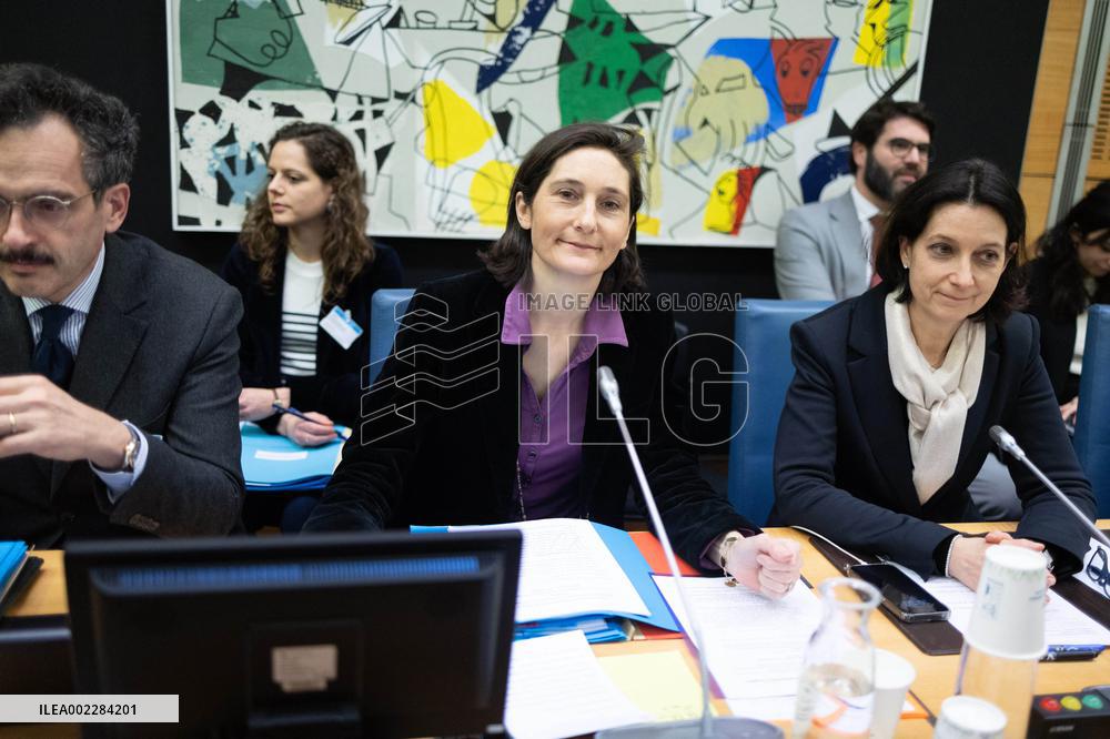 Amelie Oudea-Castera Hearing at the National Assembly - Paris