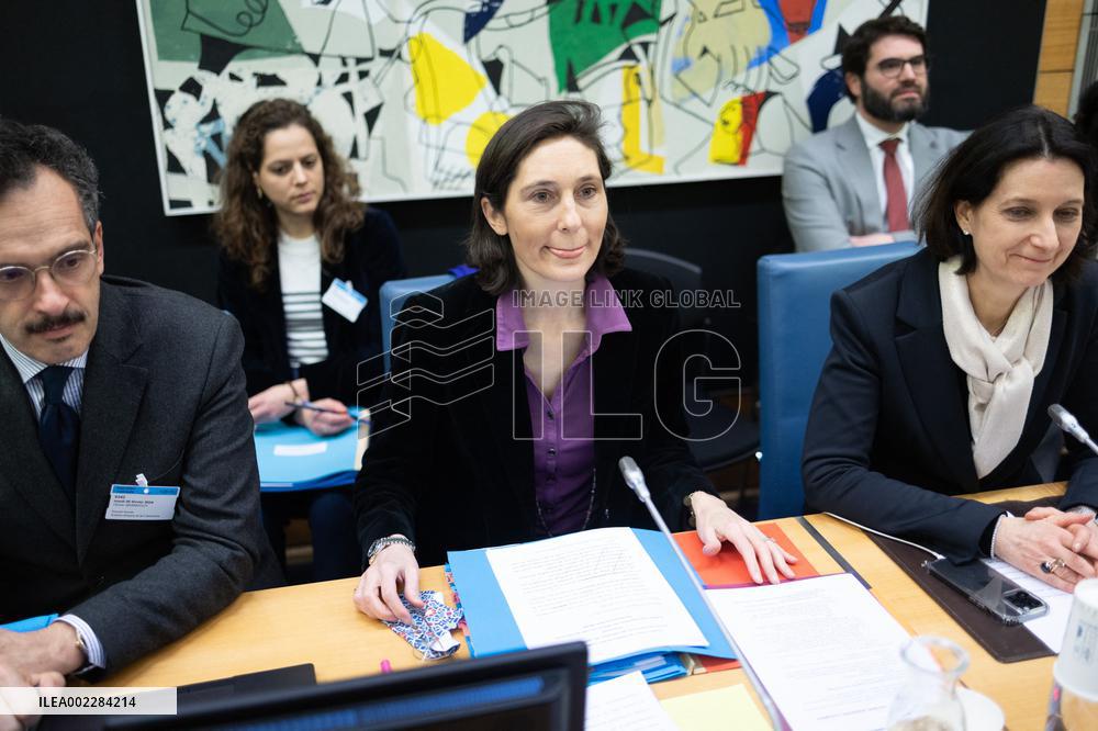 Amelie Oudea-Castera Hearing at the National Assembly - Paris