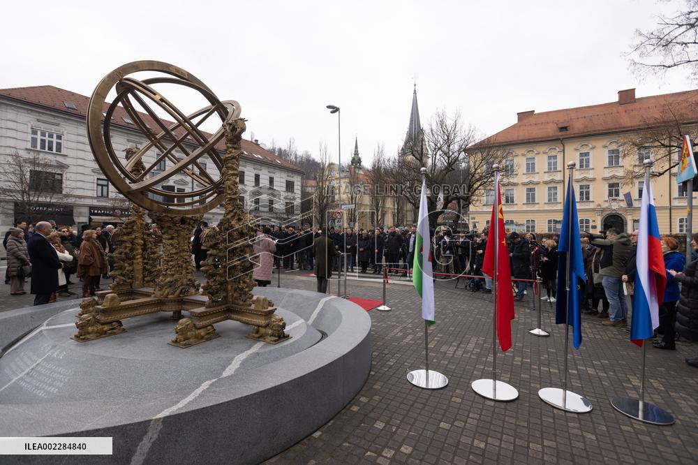 SLOVENIA-LJUBLJANA-ARMILLARY SPHERE-INAUGURATION CEREMONY