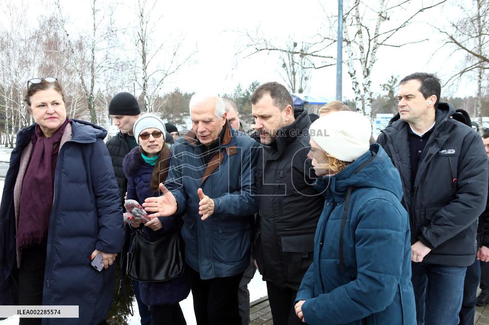 Josep Borrell at police drill in Kyiv Region
