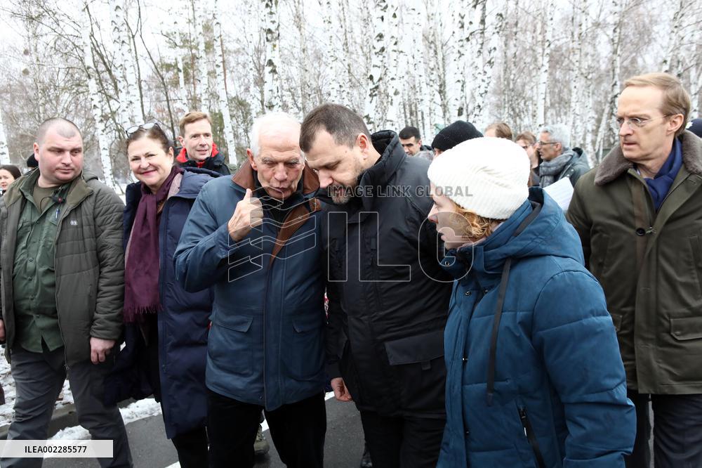 Josep Borrell at police drill in Kyiv Region