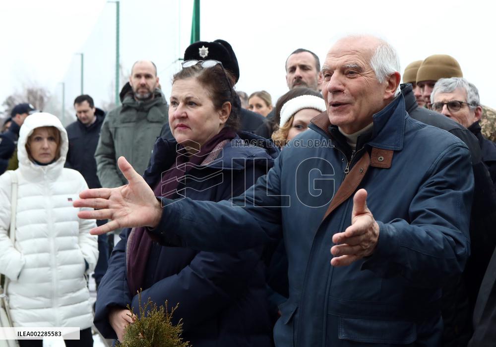 Josep Borrell at police drill in Kyiv Region