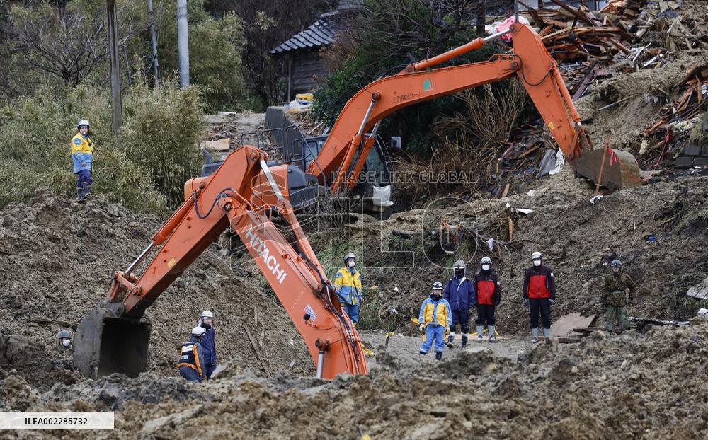 Aftermath of strong earthquake in central Japan